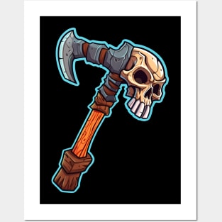 Primitive skull axe, old RPG inspired Posters and Art